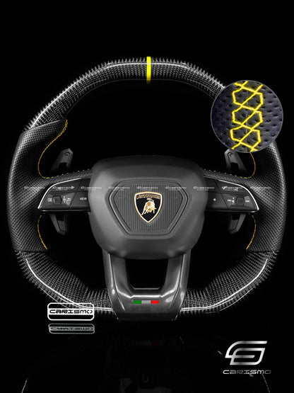 Carismo Steering Wheel For Lamborghini Urus - Signature - Gloss Carbon - Perforated Leather