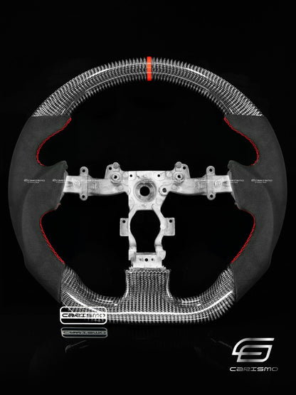 Carismo Steering Wheel For Nissan GT-R (R35 CBA & DBA) - Sport - Gloss Carbon - Alcantara
