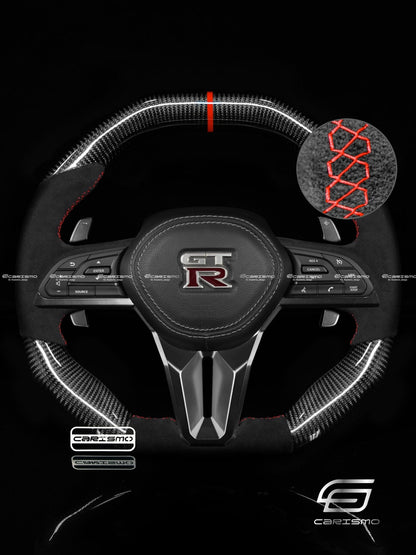 Carismo Steering Wheel For Nissan GT-R (R35 EBA) - Signature - Gloss Carbon - Alcantara