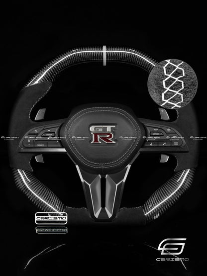Carismo Steering Wheel For Nissan GT-R (R35 EBA) - Signature - Gloss Carbon - Alcantara