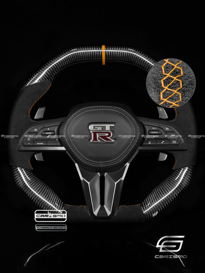 Carismo Steering Wheel For Nissan GT-R (R35 EBA) - Signature - Gloss Carbon - Alcantara