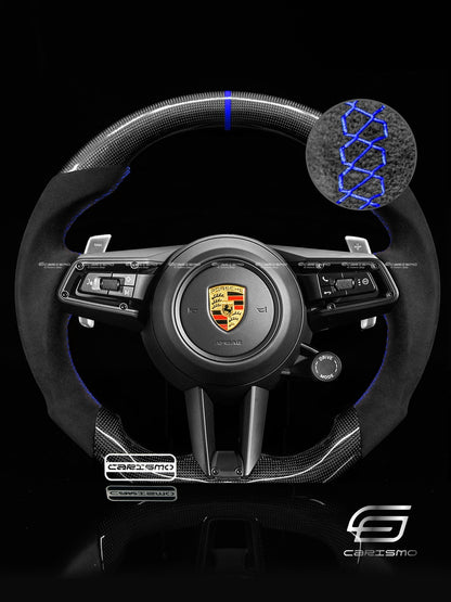 Carismo Steering Wheel For Porsche (992.1 Wheel) - Sport - Gloss Plain Carbon - Alcantara