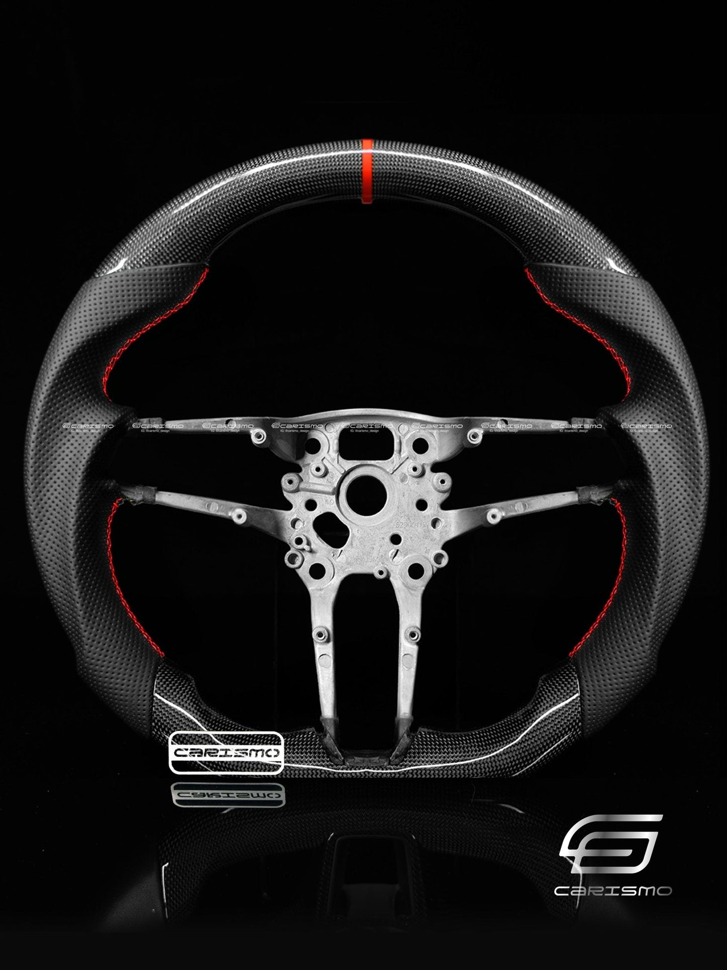 Carismo Steering Wheel For Porsche (992.1 Wheel) - Sport - Gloss Plain Carbon - Perforated Leather