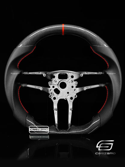 Carismo Steering Wheel For Porsche (992.1 Wheel) - Sport - Gloss Plain Carbon - Perforated Leather
