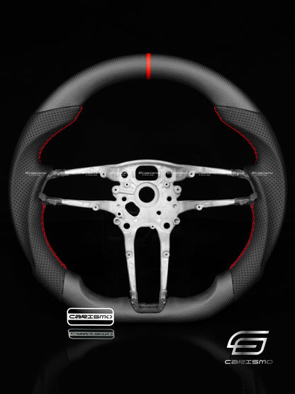 Carismo Steering Wheel For Porsche (992.1 Wheel) - Sport - Matte Plain Carbon - Perforated Leather