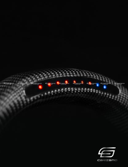 Carismo Steering Wheel For Toyota Supra (MKV) - Sequential RPM LED - Gloss Carbon - Perforated Leather