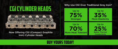 Cummins single cam Compact Graphite Iron (CGI) Cylinder Head Stage 3