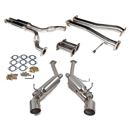 REV9 Cat-Back Stainless Steel Dual Sports Muffler Exhaust System for Nissan 350Z / Infiniti G35 Coupe