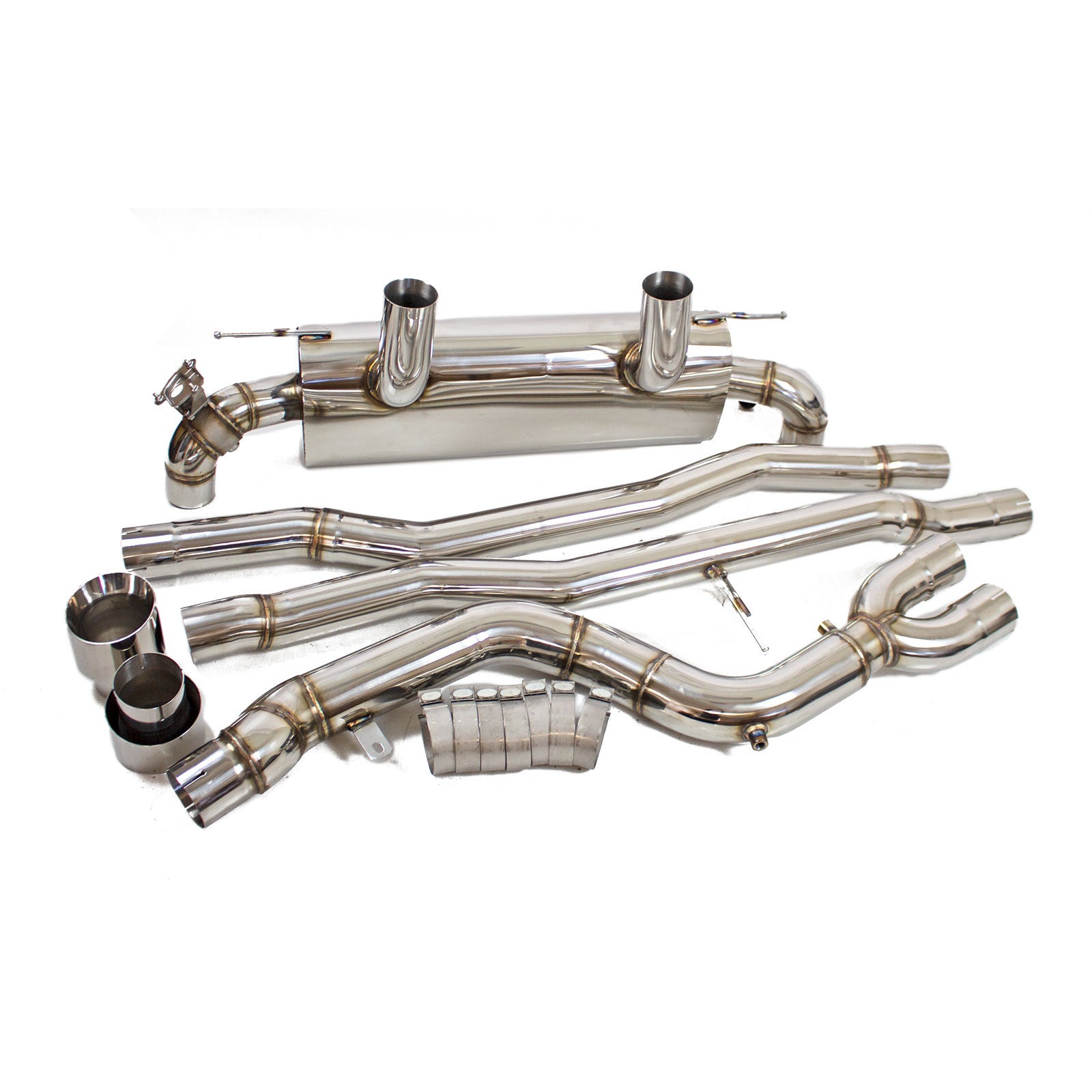 REV9 Header-Back FlowMaxx Stainless Dual Exit Exhaust System for Toyot ...