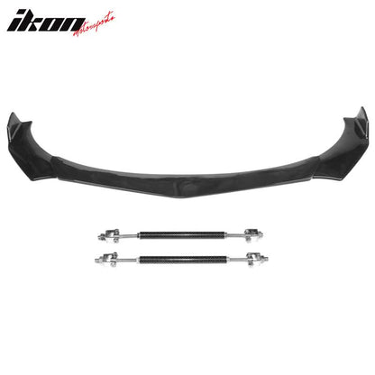 Honda Civic 62"-66" 3PCS B Style Black Front Lip with Strut Rods