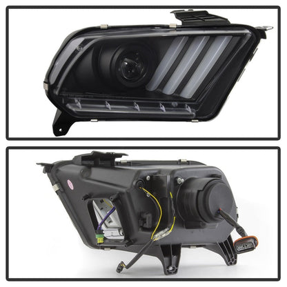 Spyder 13-14 Ford Mustang (HID Only) Projector Headlights w/Turn Signals - Blk PRO-YD-FM13HID-BK 5085559