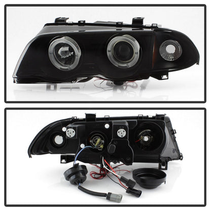 Spyder 99-01 BMW E46 3 Series 4DR Projector Headlights 1PC LED Halo (PRO-YD-BMWE46-4D-HL-AM-BSM) 5084804