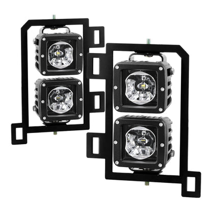 Spyder Dodge Ram 2013-2018 1500 Only Full LED Fog Lights W/Bracket and Universial Switch- Clear 9045424