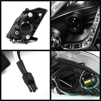 Spyder Nissan 350Z 03-05 Projector Headlights Halogen Model Only - DRL Black PRO-YD-N350Z02-DRL-BK 5064738