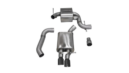 Corsa 06-10 Volkswagen GLI Mk5 Black Touring 3.0in Cat-Back Single Rear Exitn Black Pro-Series Tips 14598BLK