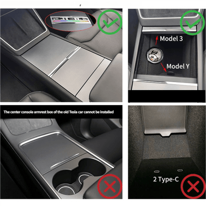 Center Console Ambient Light USB Hub for Model Y Juniper & Model 3 Highland | TESERY