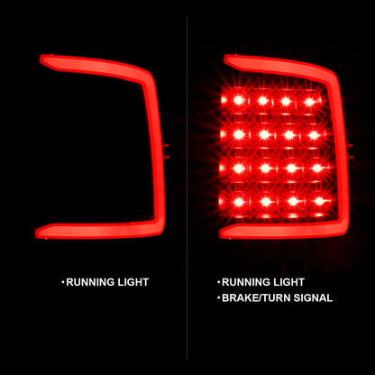 ANZO 2009-2018 Dodge Ram 1500 LED Taillight Plank Style Black w/Clear Lens 311318