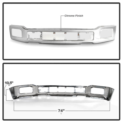 Spyder 18-20 Ford F150 XLT/Lariat w/ Fog Lights Hole Front Bumper - Chrome (FB-FF15018X-FOG-C) 9948435