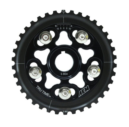 AEM Electronics Tru-Time Cam Gear Black 5-Bolt Honda D16Y7 & D16Y8