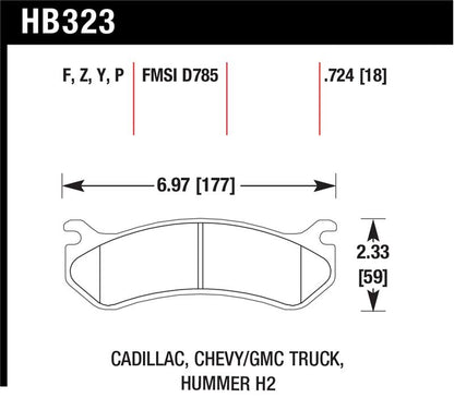 Hawk 06 Chevy Avalanche 2500 / GMC Truck / Hummer Super Duty Street Rear Brake Pads