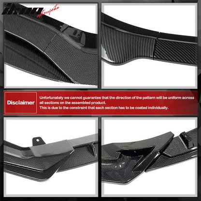 2017-2023 Tesla Model 3 V Front Bumper Lip 3PC - Forged Carbon Fiber
