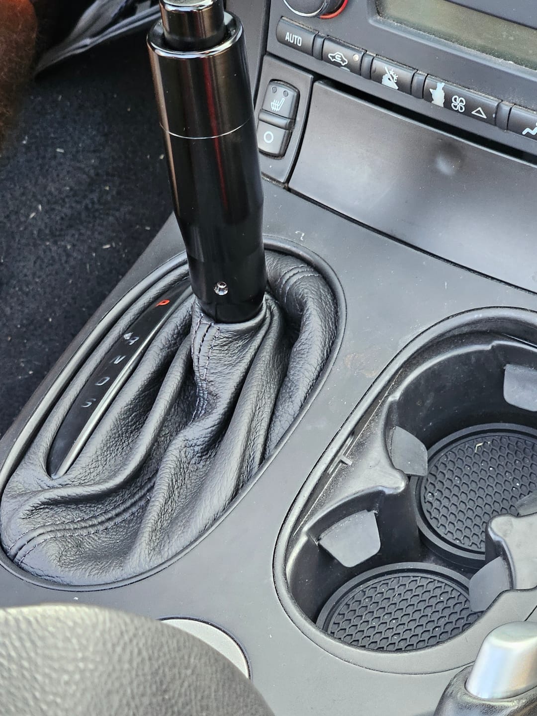 For 2005-2013 Chevy Corvette C6 Black Real Leather Automatic Shift Boot Cover
