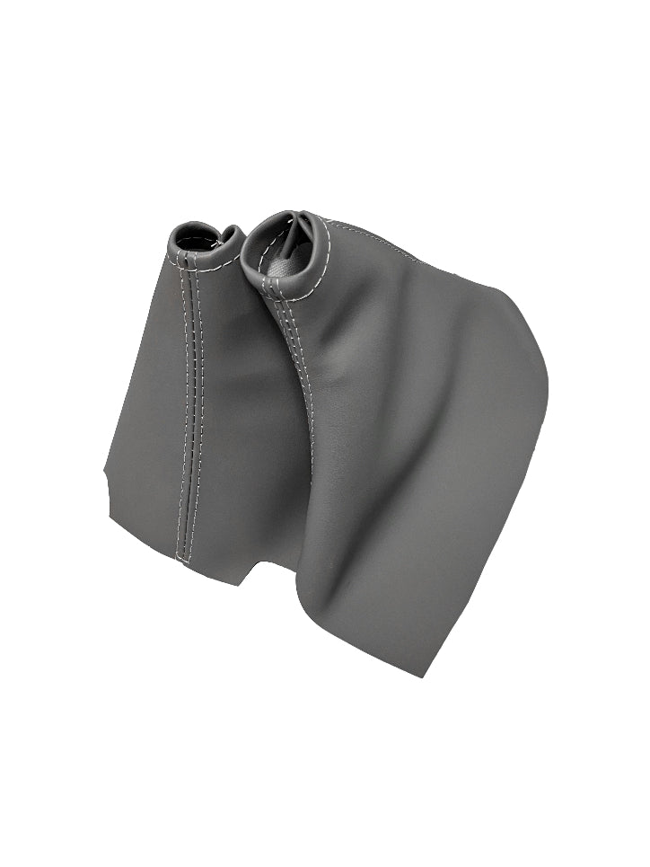 Titanium Gray Leather Handbrake & Shift Boot Cover Compatible With 2005-2013 Chevy Corvette C6