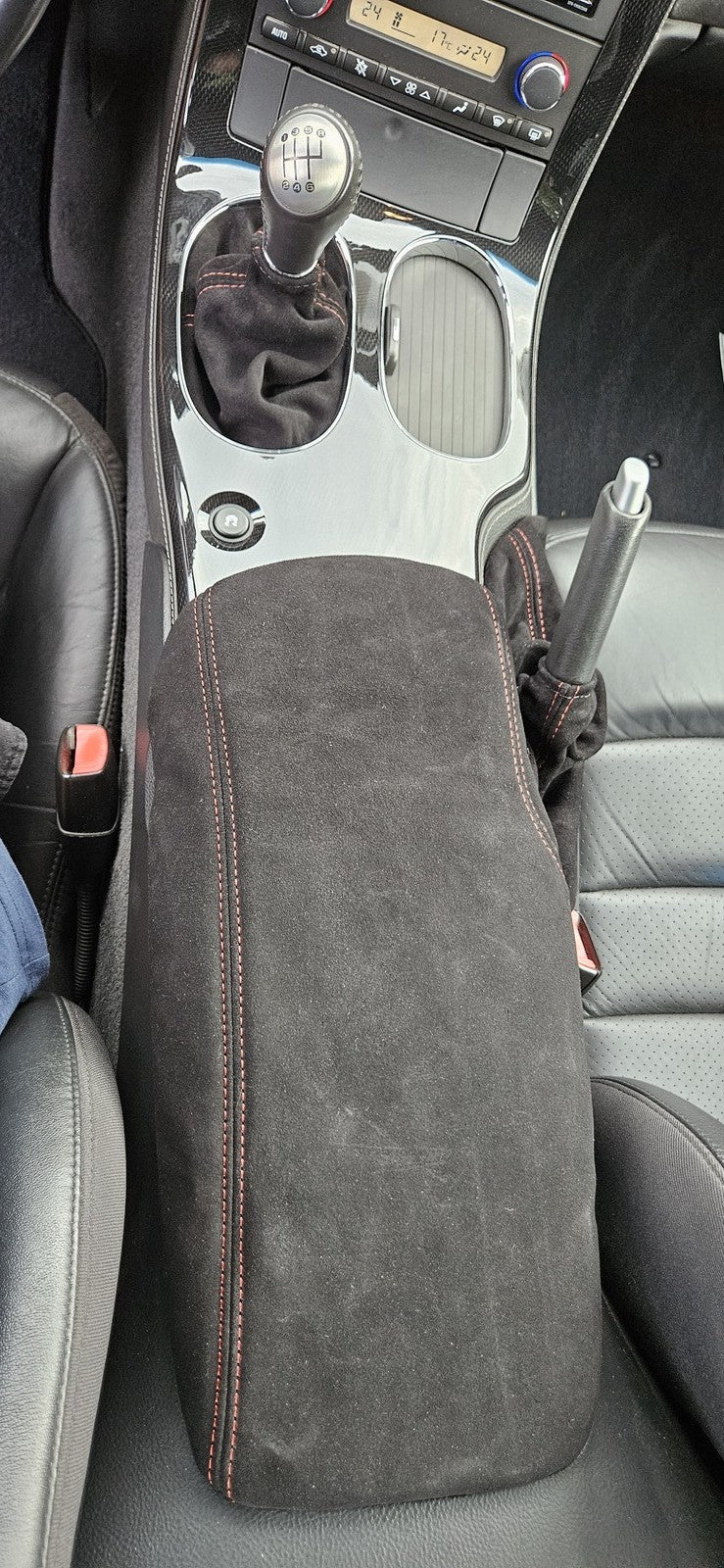 2005 - 2013 Chevy Corvette C6 Genuine Suede & Leather Shift E-brake Boot Set & Slip Over Console Cover