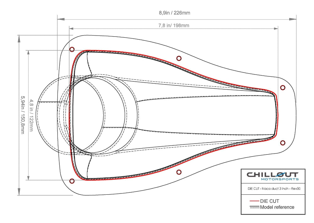 Chillout Systems 3" Ultra Transparent NACA Duct
