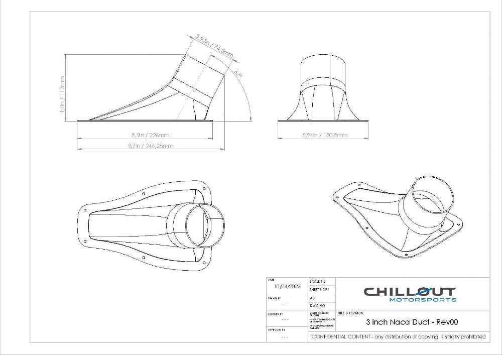 Chillout Systems 3" Ultra Transparent NACA Duct