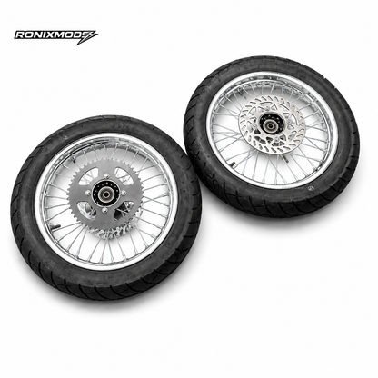 CHROME or BLACK 14" Supermoto Wheelsets