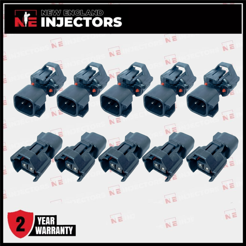 Denso Female To EV6/EV14 Male Fuel Injector Connector Adapters Set of 10