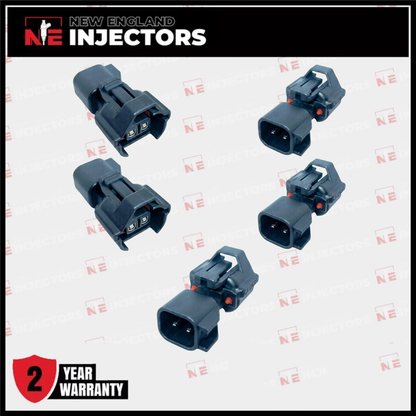 Denso Female To EV6/EV14 Male Fuel Injector Connector Adapters Set of 5