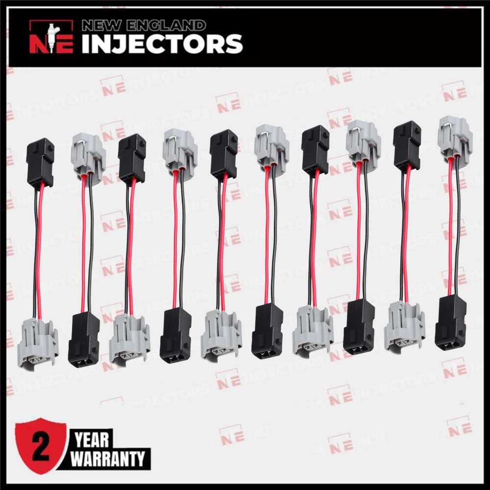 Injector Adapter Connectors For Denso Female to EV1 For Bosch Male Set of 10