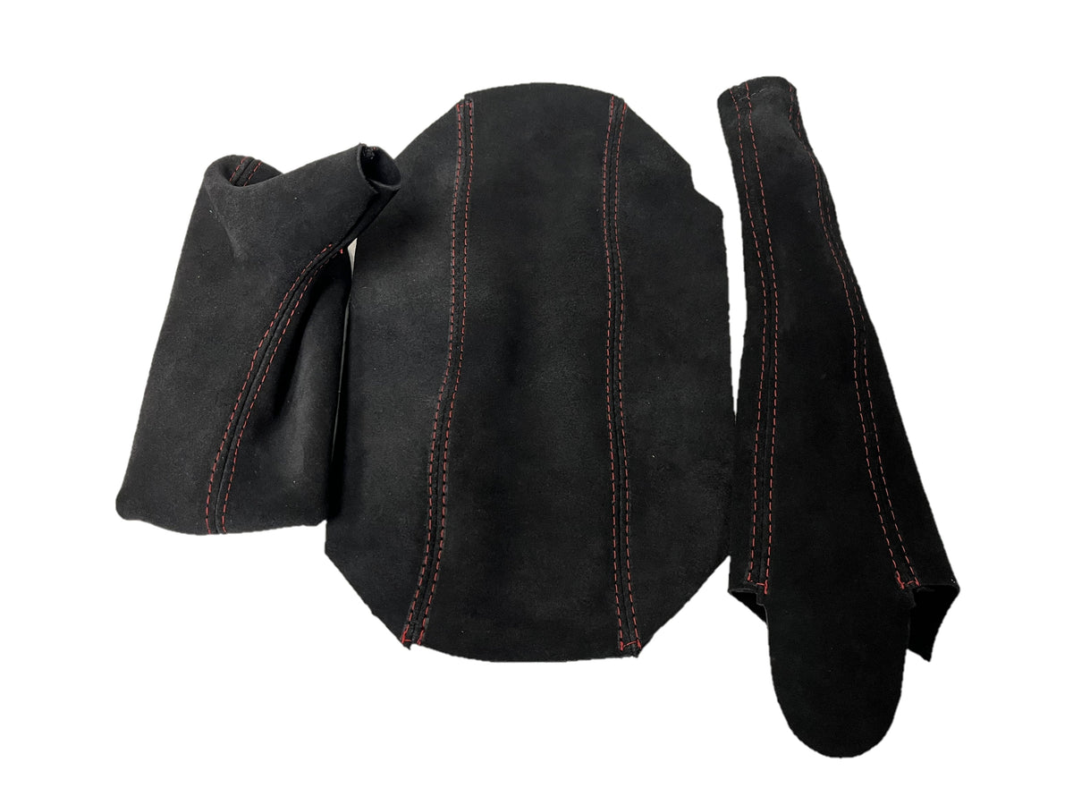 Genuine Suede Console Armrest Shift & E-Brake Boot Cover For 1997-2004 Porsche Boxster 911 986 996