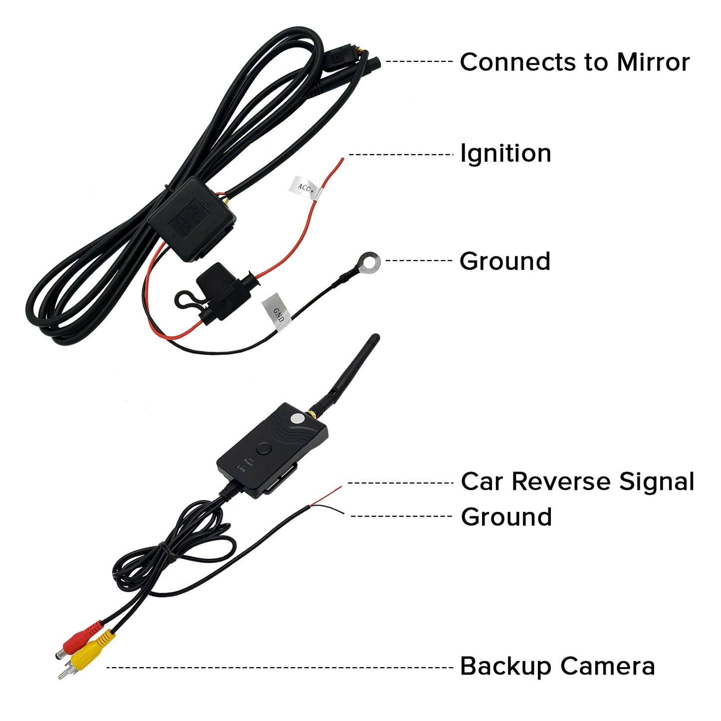 Master Tailgaters 10.5" Rear View Mirror with 4.3" LCD Screen + Wireless Transmitter & 170° LED Backup Camera | Universal Rearview | Auto Adjusting Brightness LCD | Anti Glare | Full Replacement