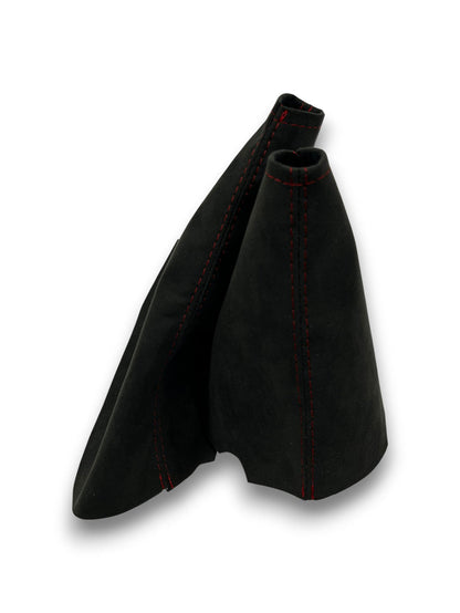 Charcoal Black Alcantara Shift & Handbrake Boot Cover For Corvette C6 2005-2013