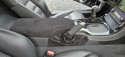 2005 - 2013 Chevy Corvette C6 Genuine Suede & Leather Shift E-brake Boot Set & Slip Over Console Cover