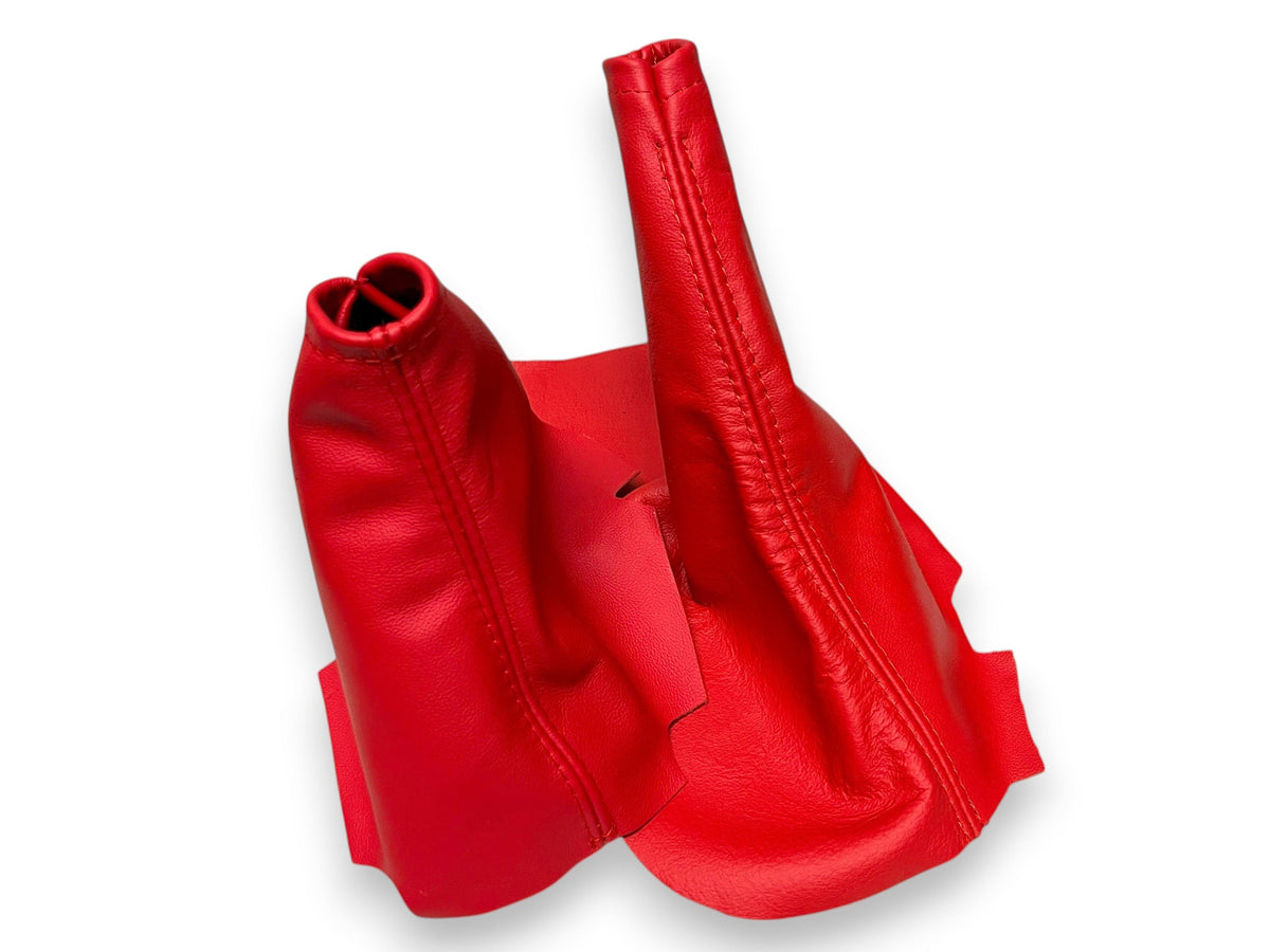 For 2005-2013 Chevy Corvette C6 Torch Red Leather Manual Shift E-Brake Boot Console Armrest Cover