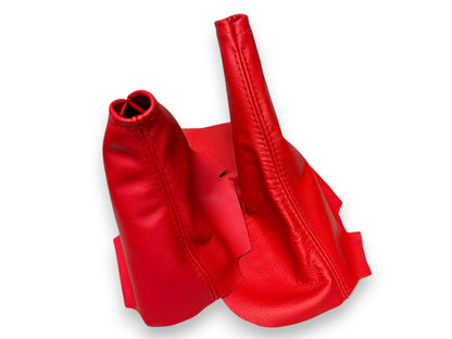 For 2005-2013 Chevy Corvette C6 Torch Red Leather Manual Shift E-Brake Boot Console Armrest Cover
