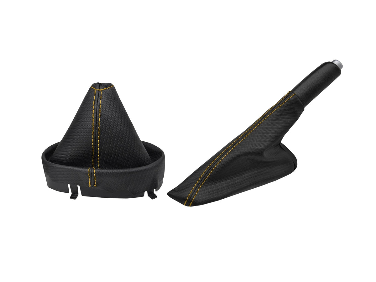 New Carbon Fiber PU Leather Emergency Brake & Shift Boot Cover For 2005-2013 Chevy Corvette C6