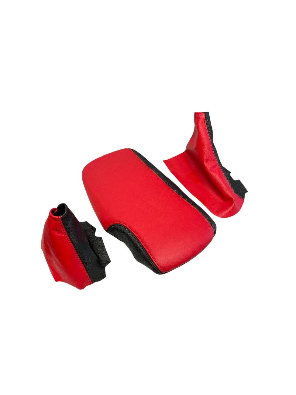For 2005-2013 Chevy Corvette C6 Z06 Torch Red & Black Leather Console Shift Handbrake Boot Cover