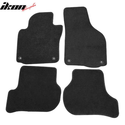 Car Floor Mat for 2006-2009 Volkswagen Golf Rabbit GTI Black 4PC Nylon