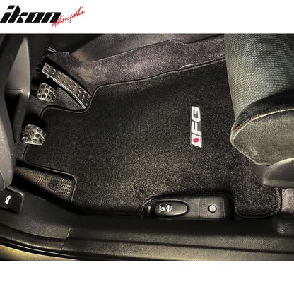 Car Floor Mat for 2006-2011 Honda Civic Black Red Stitch 3PC Nylon