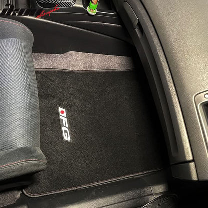 Car Floor Mat for 2006-2011 Honda Civic Black Red Stitch 3PC Nylon