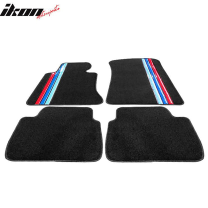 Car Floor Mat for 1998-06 BMW 3 Series E46 3 Colors Strips Nylon 4PCS