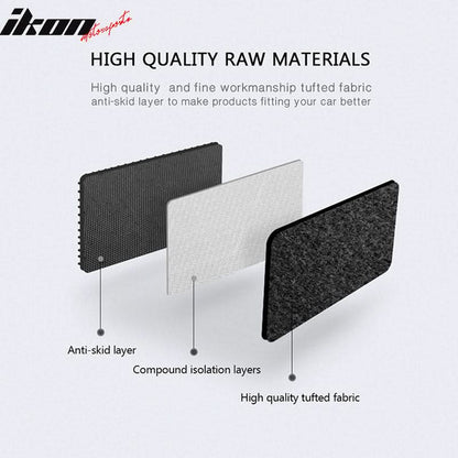 Car Floor Mat for 1984-1991 BMW 3 Series Coupe Black Carpet 4Pcs