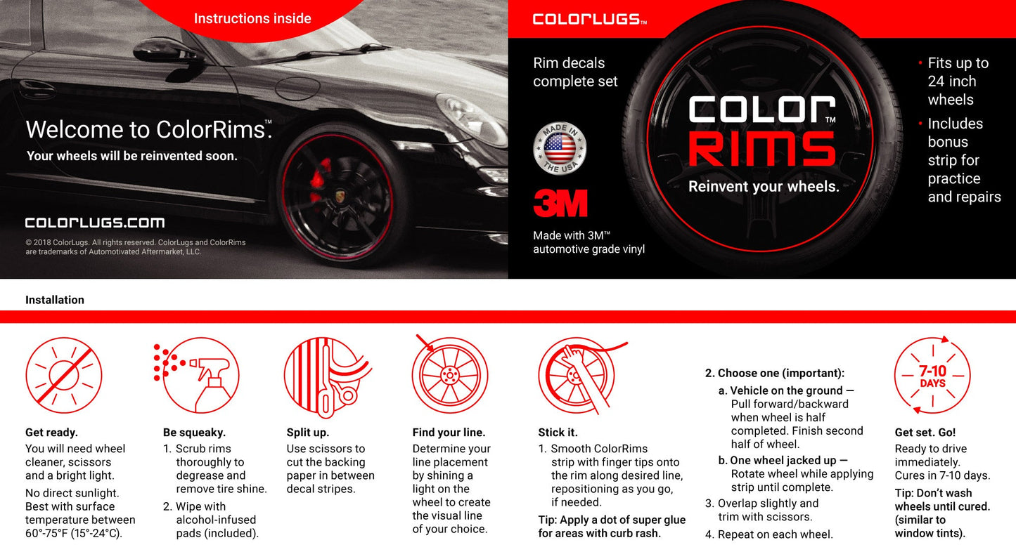 ColorRims Vinyl Wheel Stripe Decals Kit