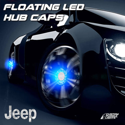 Premium LED Floating Wheel Logo Center Hub Caps Various Designs for Jeep