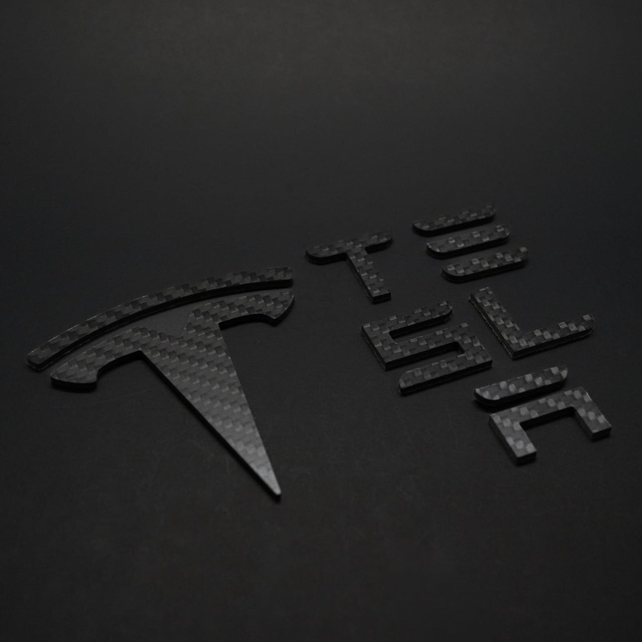 TESLA Gloss Carbon Fiber Emblem Logo for Model 3 & Y Hood +Trunk Letter Accessories